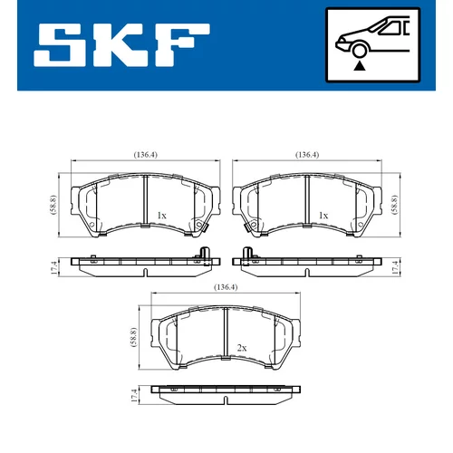 Sada brzdových platničiek kotúčovej brzdy VKBP 80410 A /SKF/ - obr. 1