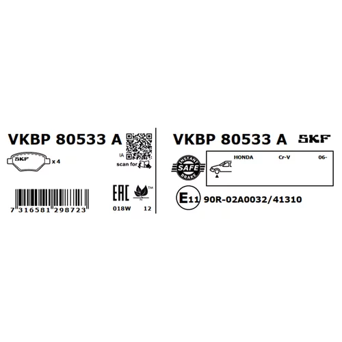 Sada brzdových platničiek kotúčovej brzdy VKBP 80533 A /SKF/ - obr. 7
