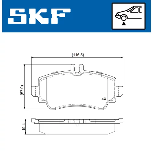 Sada brzdových platničiek kotúčovej brzdy VKBP 80914 /SKF/ - obr. 1
