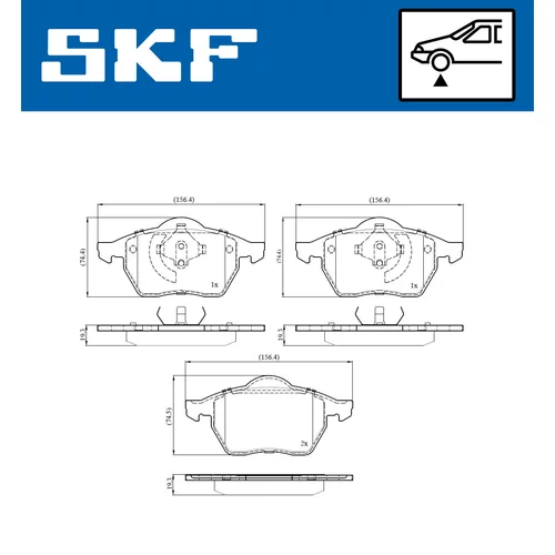 Sada brzdových platničiek kotúčovej brzdy VKBP 80936 /SKF/ - obr. 1