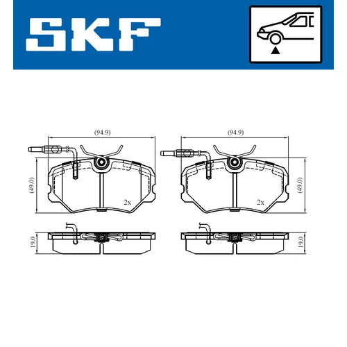 Sada brzdových platničiek kotúčovej brzdy VKBP 81033 E /SKF/ - obr. 1