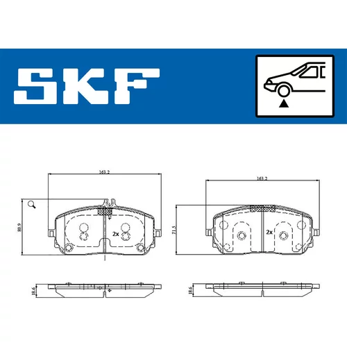 Sada brzdových platničiek kotúčovej brzdy VKBP 81366 /SKF/ - obr. 1