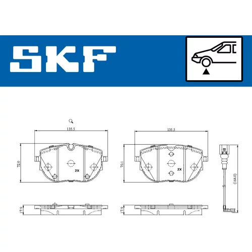 Sada brzdových platničiek kotúčovej brzdy VKBP 81367 E /SKF/ - obr. 1