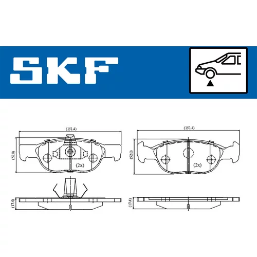 Sada brzdových platničiek kotúčovej brzdy VKBP 81385 /SKF/ - obr. 1