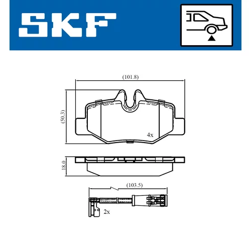Sada brzdových platničiek kotúčovej brzdy VKBP 90060 E /SKF/ - obr. 1