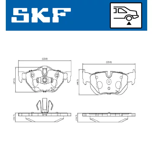Sada brzdových platničiek kotúčovej brzdy VKBP 90095 /SKF/ - obr. 1