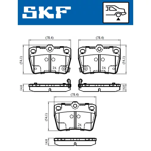 Sada brzdových platničiek kotúčovej brzdy VKBP 90288 A /SKF/ - obr. 1