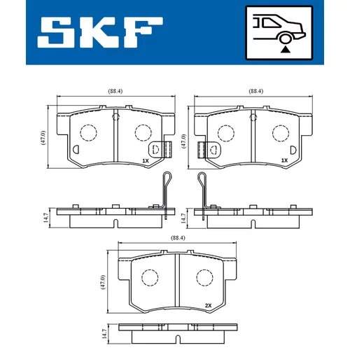 Sada brzdových platničiek kotúčovej brzdy VKBP 90505 A /SKF/ - obr. 1