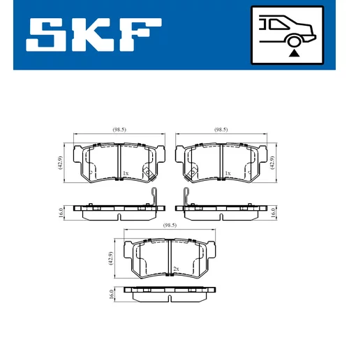 Sada brzdových platničiek kotúčovej brzdy VKBP 90576 A /SKF/ - obr. 1