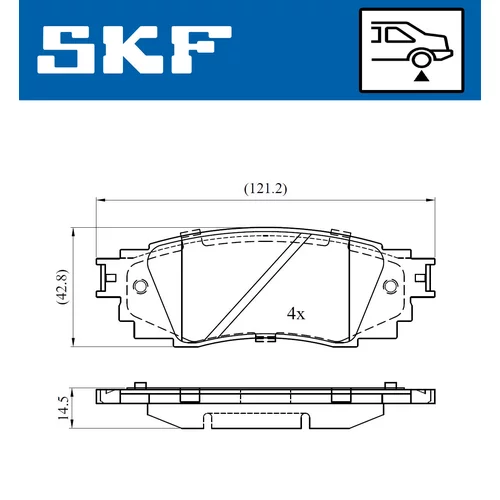 Sada brzdových platničiek kotúčovej brzdy VKBP 90630 /SKF/ - obr. 1