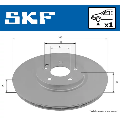 Brzdový kotúč VKBD 80082 V1 /SKF/ - obr. 1