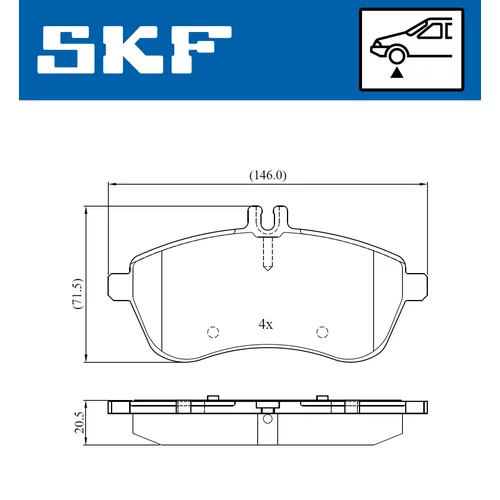 Sada brzdových platničiek kotúčovej brzdy VKBP 80051 /SKF/ - obr. 6