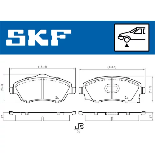 Sada brzdových platničiek kotúčovej brzdy VKBP 80062 A /SKF/ - obr. 1