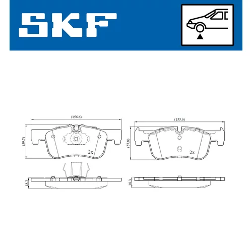 Sada brzdových platničiek kotúčovej brzdy VKBP 80082 /SKF/ - obr. 1