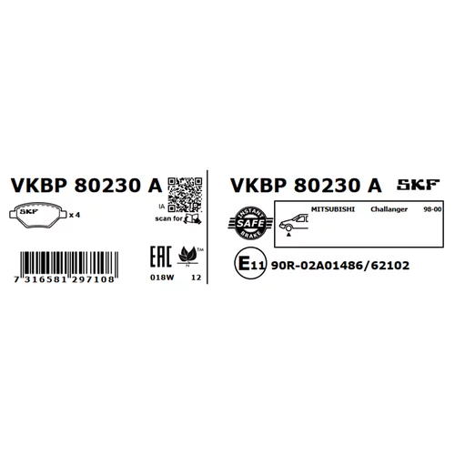 Sada brzdových platničiek kotúčovej brzdy VKBP 80230 A /SKF/ - obr. 7