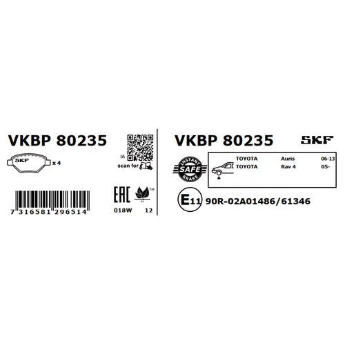 Sada brzdových platničiek kotúčovej brzdy VKBP 80235 /SKF/ - obr. 7