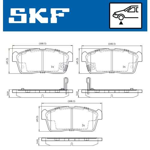 Sada brzdových platničiek kotúčovej brzdy VKBP 80275 A /SKF/ - obr. 1