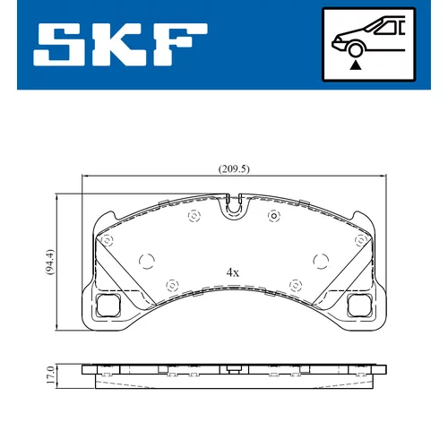 Sada brzdových platničiek kotúčovej brzdy VKBP 80293 /SKF/ - obr. 1