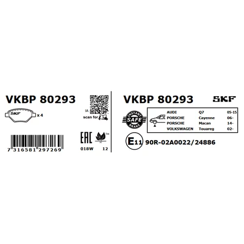 Sada brzdových platničiek kotúčovej brzdy VKBP 80293 /SKF/ - obr. 2