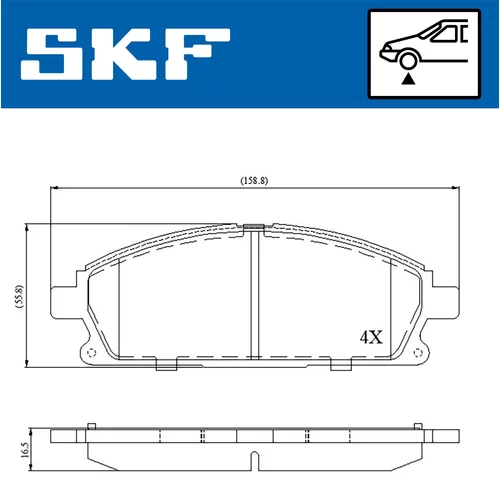 Sada brzdových platničiek kotúčovej brzdy VKBP 80296 /SKF/ - obr. 1