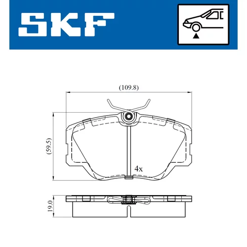 Sada brzdových platničiek kotúčovej brzdy VKBP 80431 /SKF/ - obr. 1