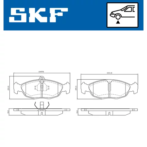 Sada brzdových platničiek kotúčovej brzdy VKBP 80468 /SKF/ - obr. 1