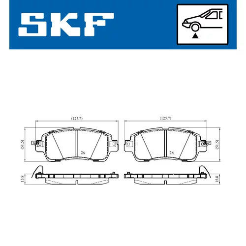 Sada brzdových platničiek kotúčovej brzdy VKBP 80478 A /SKF/ - obr. 1