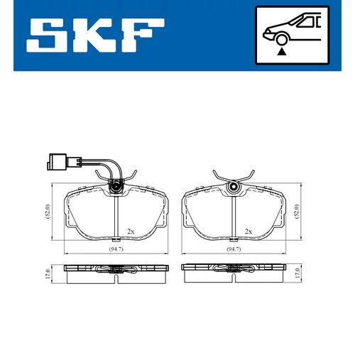 Sada brzdových platničiek kotúčovej brzdy VKBP 80480 E /SKF/ - obr. 1