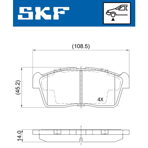 Sada brzdových platničiek kotúčovej brzdy VKBP 80542 /SKF/ - obr. 1