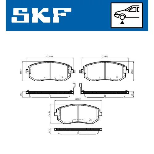 Sada brzdových platničiek kotúčovej brzdy VKBP 80545 A /SKF/ - obr. 1