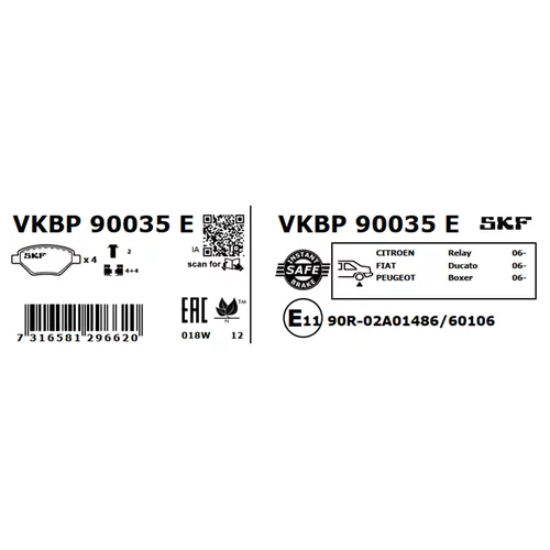 Sada brzdových platničiek kotúčovej brzdy VKBP 90035 E /SKF/ - obr. 7