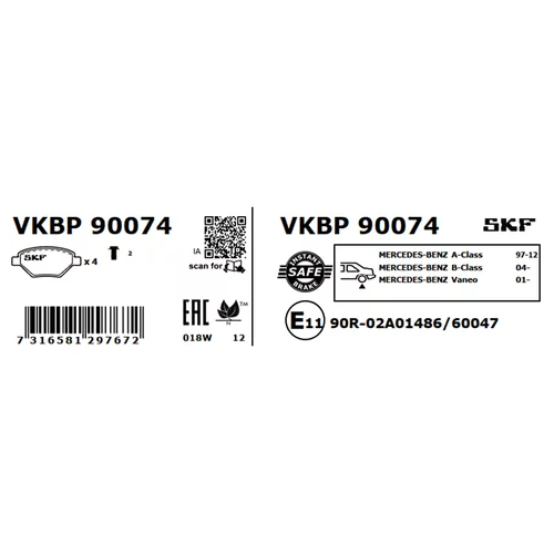 Sada brzdových platničiek kotúčovej brzdy VKBP 90074 /SKF/ - obr. 5