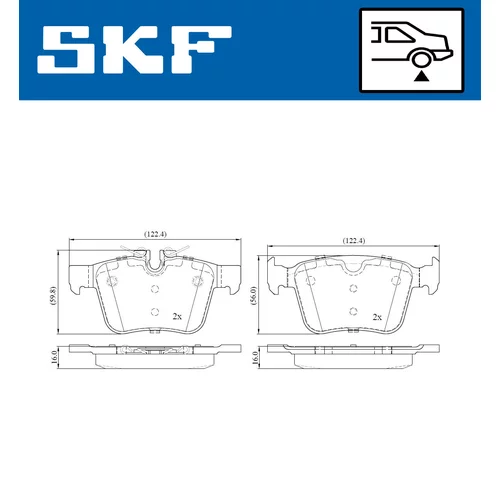 Sada brzdových platničiek kotúčovej brzdy VKBP 90142 /SKF/ - obr. 1