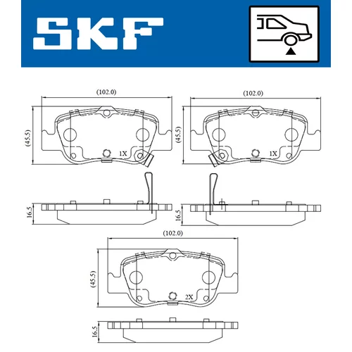Sada brzdových platničiek kotúčovej brzdy VKBP 90191 A /SKF/ - obr. 1