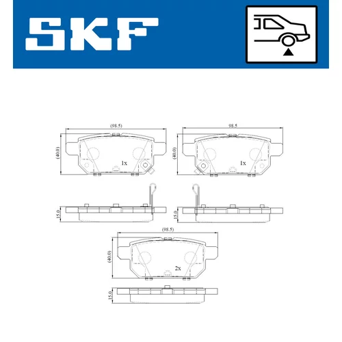 Sada brzdových platničiek kotúčovej brzdy VKBP 90192 A /SKF/ - obr. 1