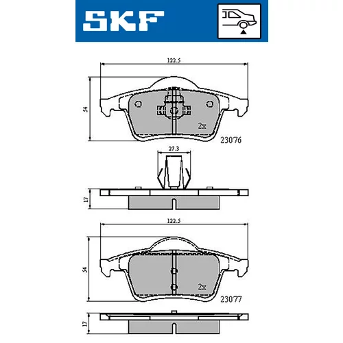 Sada brzdových platničiek kotúčovej brzdy VKBP 90261 /SKF/ - obr. 1