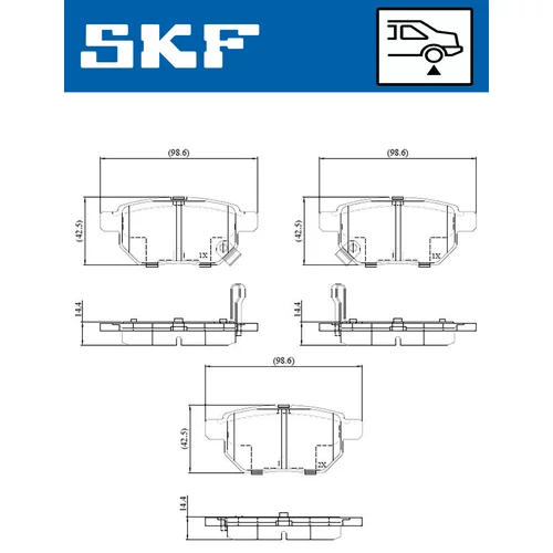 Sada brzdových platničiek kotúčovej brzdy VKBP 90282 A /SKF/ - obr. 1