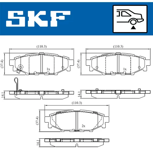 Sada brzdových platničiek kotúčovej brzdy VKBP 90357 A /SKF/ - obr. 1