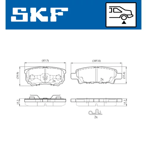 Sada brzdových platničiek kotúčovej brzdy VKBP 90416 A /SKF/ - obr. 1
