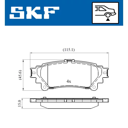 Sada brzdových platničiek kotúčovej brzdy VKBP 90604 /SKF/ - obr. 1