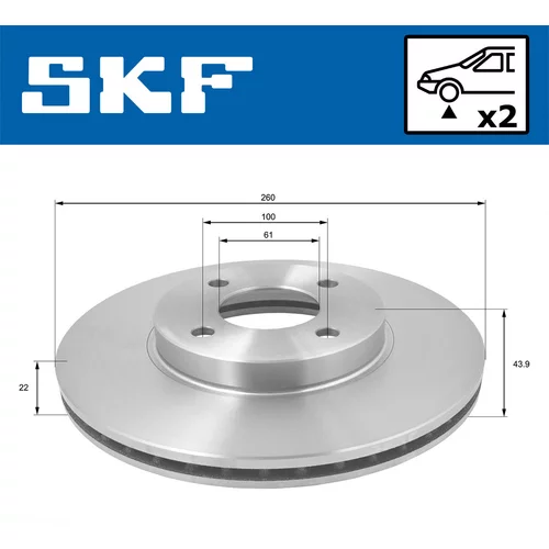 Brzdový kotúč VKBD 80166 V2 /SKF/ - obr. 1