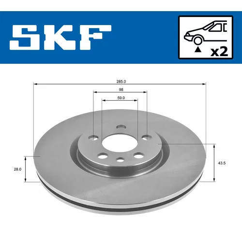 Brzdový kotúč VKBD 80208 V2 /SKF/ - obr. 1