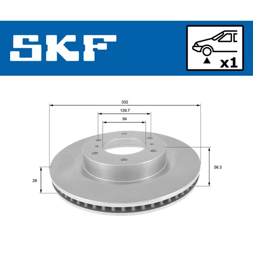 Brzdový kotúč VKBD 80433 V1 /SKF/ - obr. 1