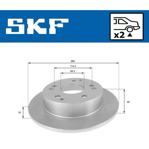 Brzdový kotúč VKBD 90498 S2 /SKF/ - obr. 1
