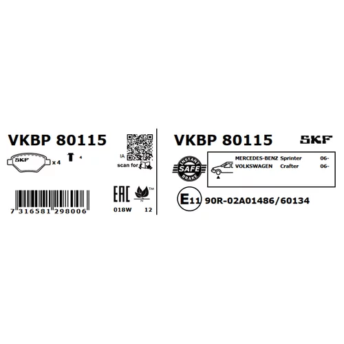 Sada brzdových platničiek kotúčovej brzdy VKBP 80115 /SKF/ - obr. 7