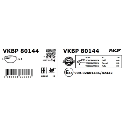 Sada brzdových platničiek kotúčovej brzdy VKBP 80144 /SKF/ - obr. 5