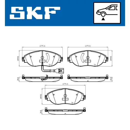 Sada brzdových platničiek kotúčovej brzdy VKBP 80179 E /SKF/ - obr. 1