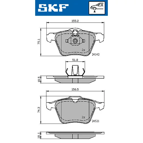Sada brzdových platničiek kotúčovej brzdy VKBP 80224 /SKF/ - obr. 5
