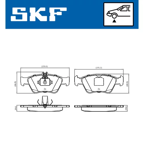 Sada brzdových platničiek kotúčovej brzdy VKBP 80243 /SKF/ - obr. 1