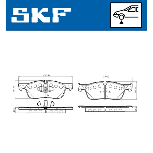 Sada brzdových platničiek kotúčovej brzdy VKBP 80290 /SKF/ - obr. 1